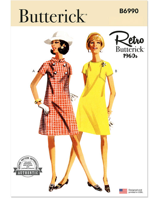 PDF-symönster - Butterick B6990 - Klänning Vintage - Dam | Bild 2