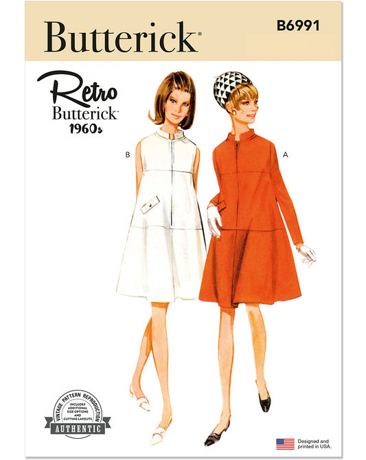 PDF-symönster - Butterick B6991 - Klänning Vintage - Dam | Bild 2