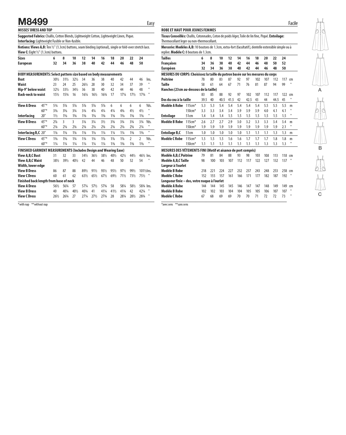 PDF-symönster - McCall´s 8499 - Klänning - Dam | Bild 4