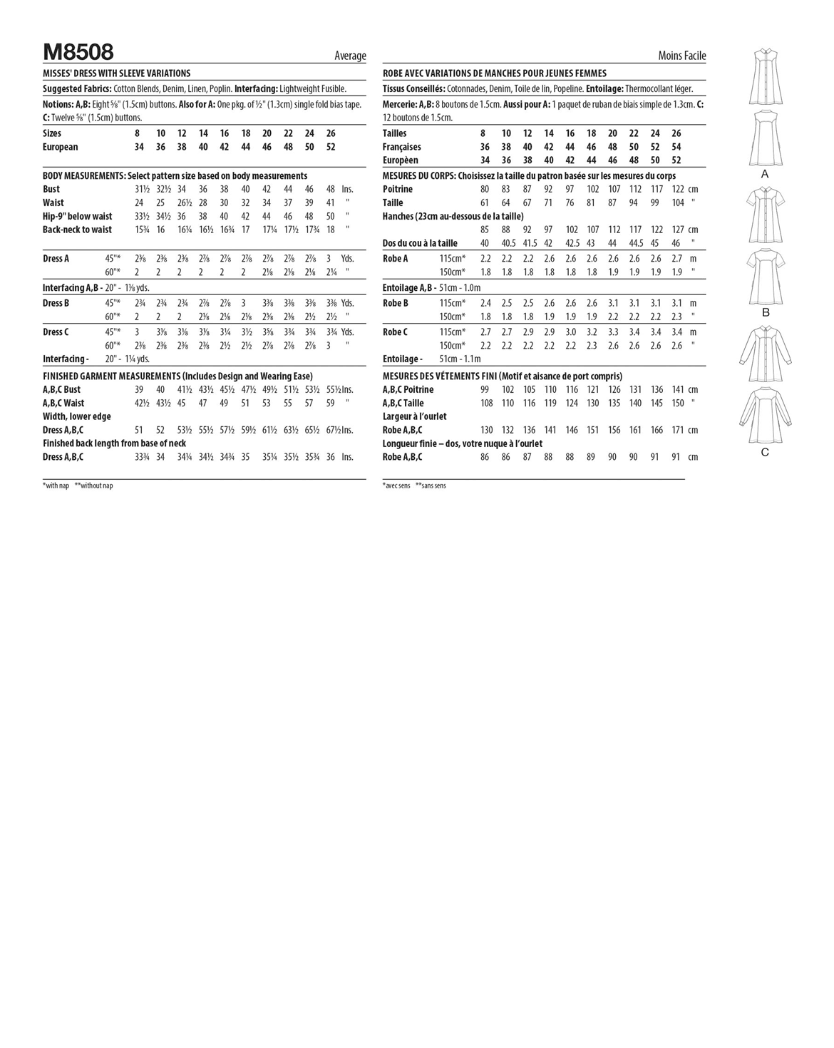 PDF-symönster - McCall´s 8508 - Klänning - Dam | Bild 4