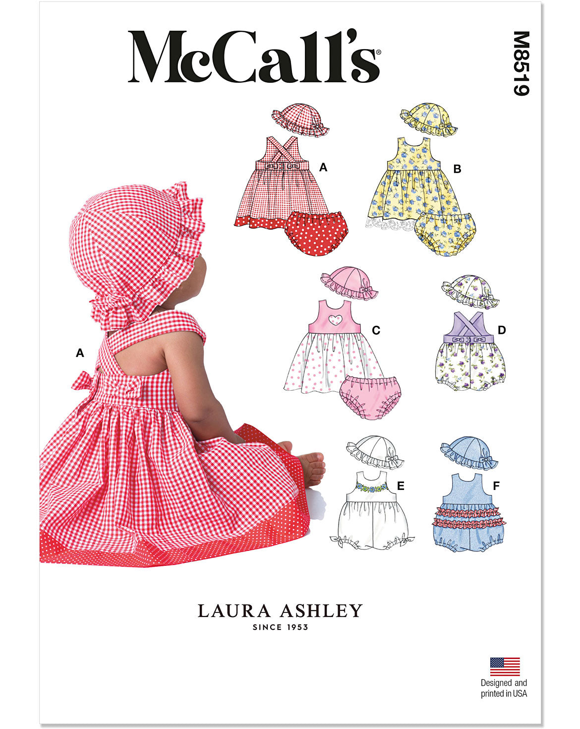 PDF-symönster - McCall´s 8519 - Klänning - Baby - Hatt | Bild 2