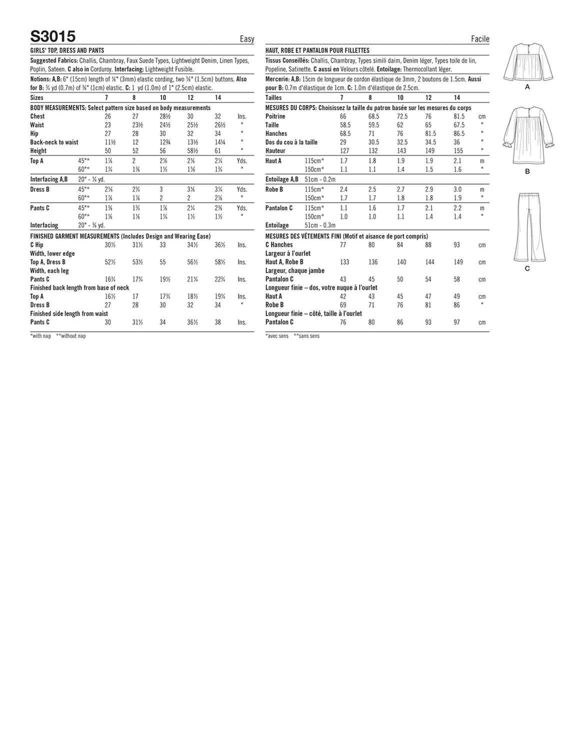 PDF-symönster - Simplicity 3015 - Top Byxa Klänning - Flicka | Bild 4