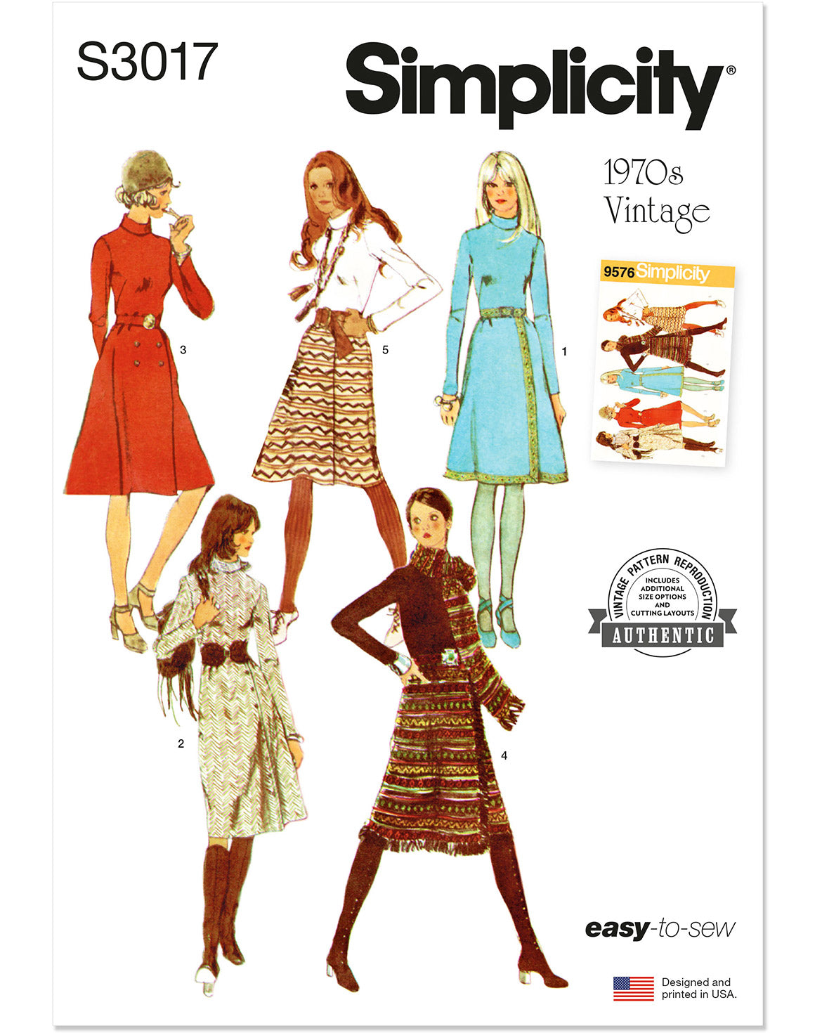 PDF-symönster - Simplicity 3017 - Klänning Vintage - Dam - Sjal | Bild 2