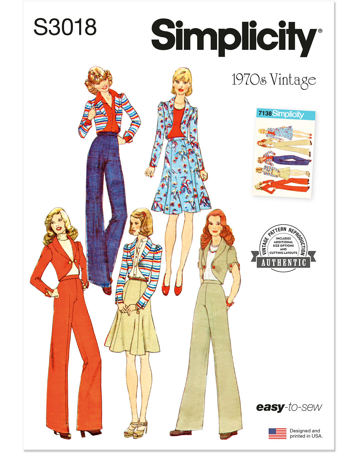 PDF-symönster - Simplicity 3018 - Jacka Byxa Kjol Vintage - Dam | Bild 2