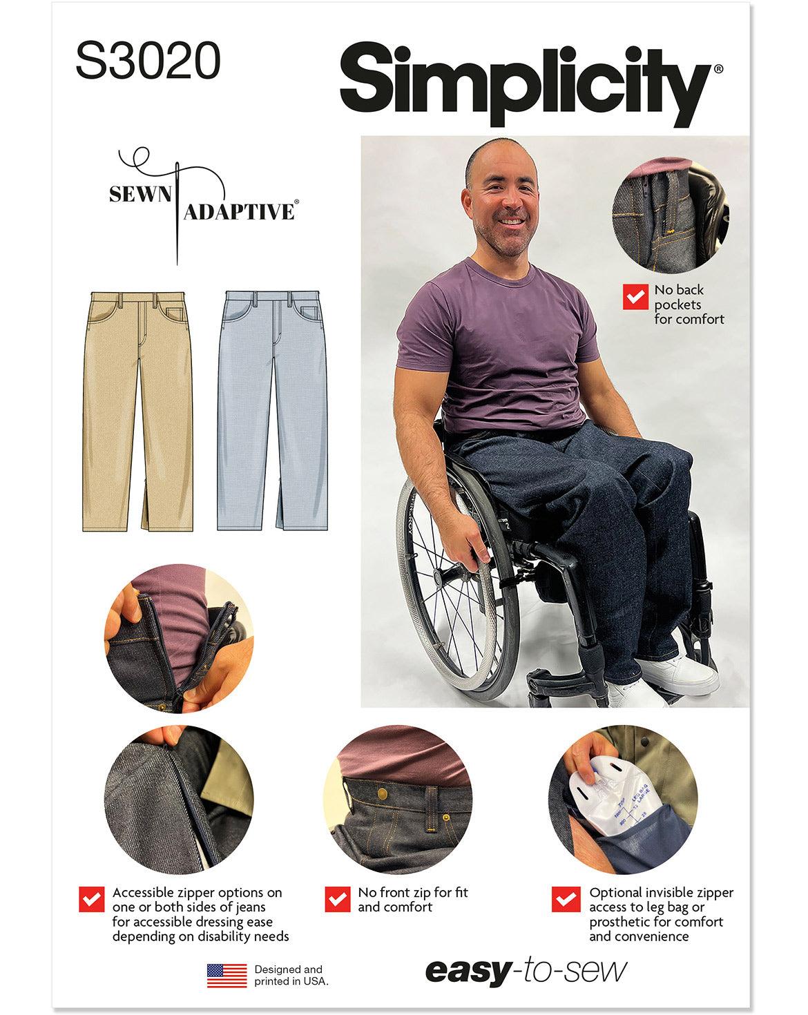 PDF-symönster - Simplicity 3020 - Byxa - Herr | Bild 2