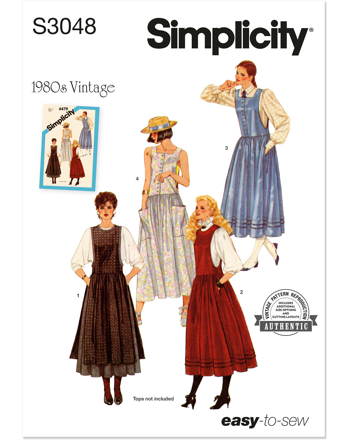 PDF-symönster - Simplicity 3048 - Vintage Klänning - Dam | Bild 2