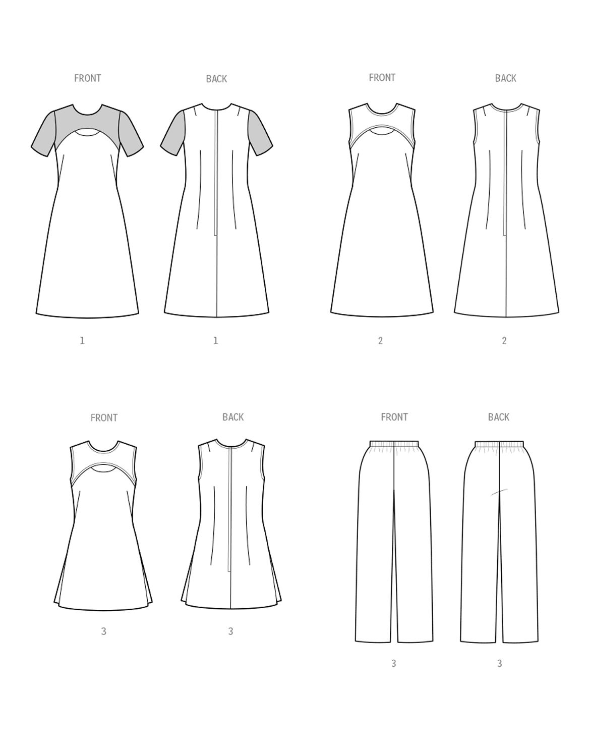 Symönster PDF-symönster - Simplicity 3049 - Klänning Tunika Byxa Vintage - Dam | Bild 1