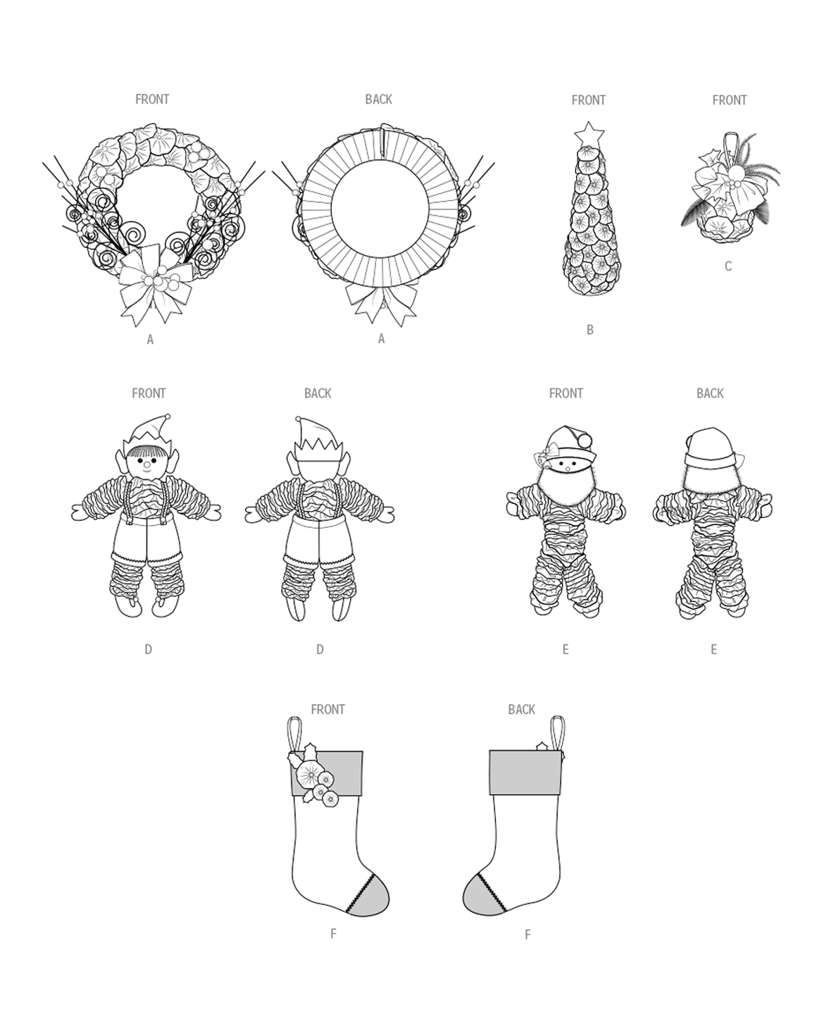 Symönster PDF-symönster - Simplicity 3056 - Inredning - Jul | Bild 1