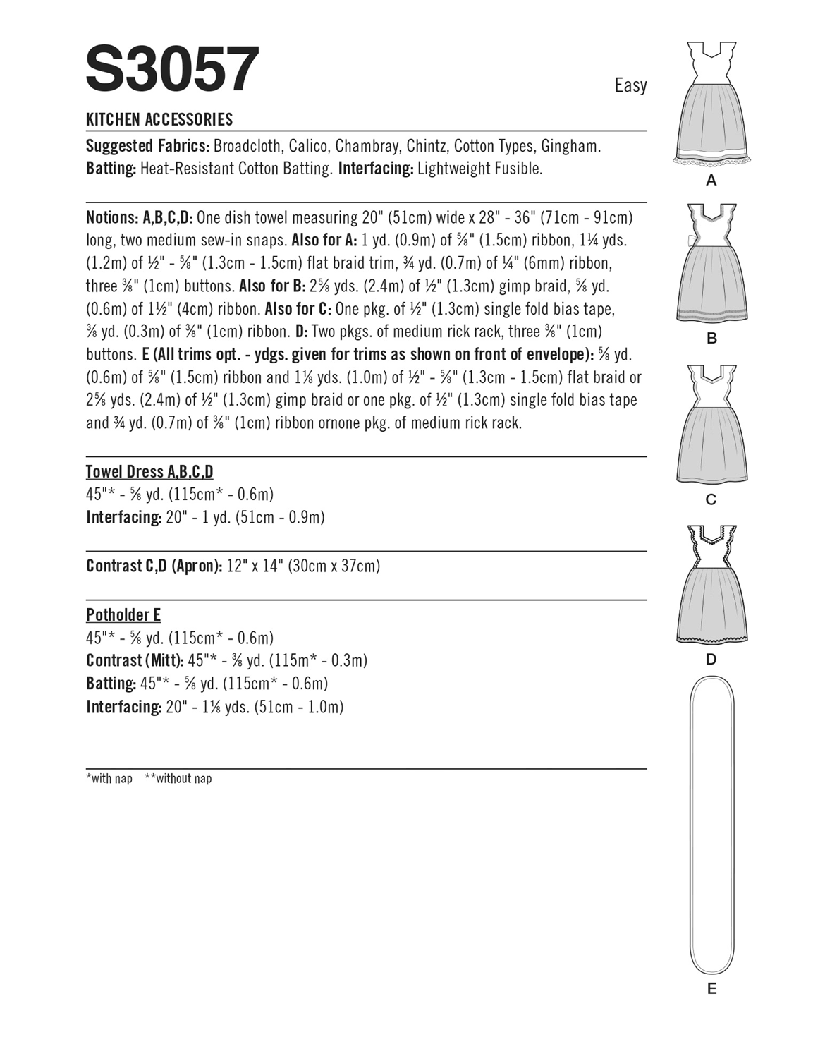 PDF-symönster - Simplicity 3057 - Förkläde - Dam - Inredning | Bild 3