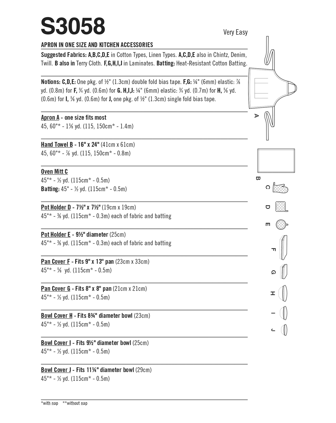 PDF-symönster - Simplicity 3058 - Förkläde - Inredning | Bild 3