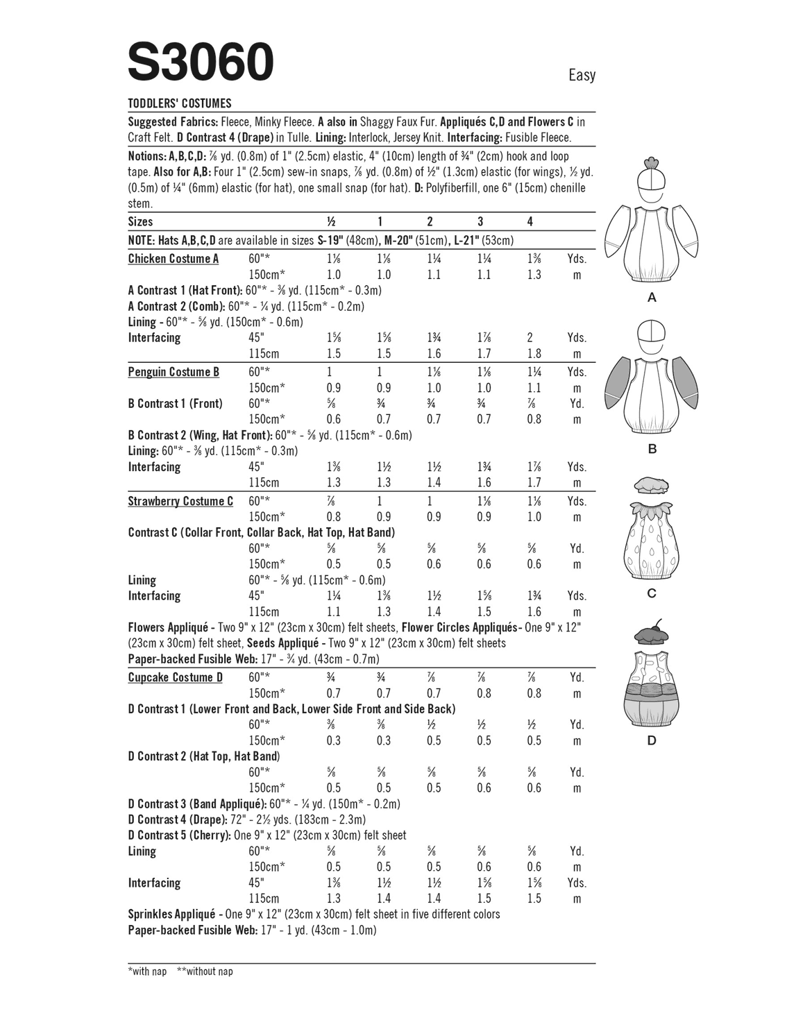 PDF-symönster - Simplicity 3060 - Utklädningskläder - Flicka Pojke Baby - Maskerad | Bild 3