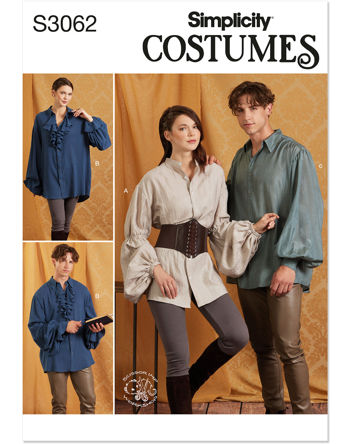 PDF-symönster - Simplicity 3062 - Utklädningskläder Skjorta Cosplay - Dam Herr | Bild 5