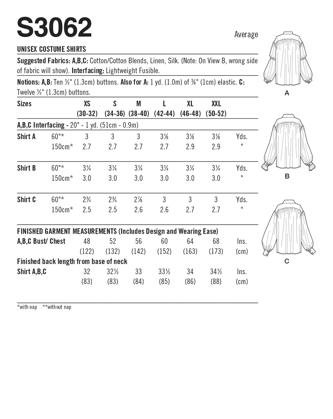 PDF-symönster - Simplicity 3062 - Utklädningskläder Skjorta Cosplay - Dam Herr | Bild 4