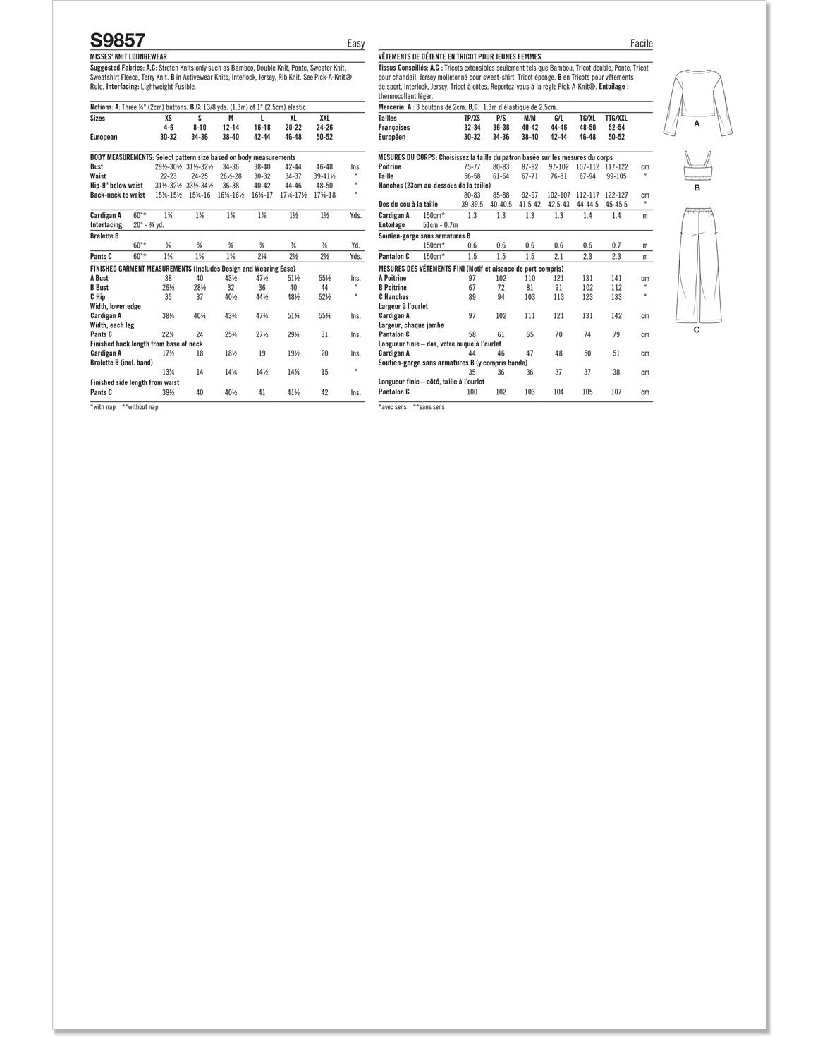 Symönster Simplicity 9857 - Top Byxa Tröja Sportkläder - Dam | Bild 10