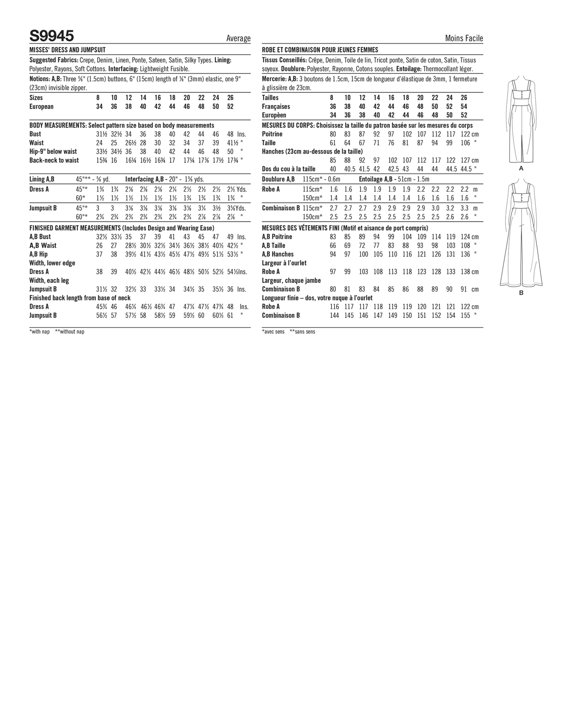 PDF-symönster - Simplicity 9945 - Klänning Jumpsuit - Dam | Bild 4