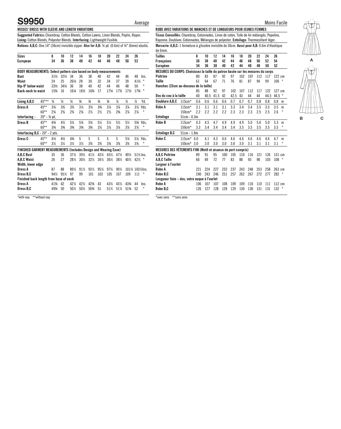 PDF-symönster - Simplicity 9950 - Klänning - Dam | Bild 3