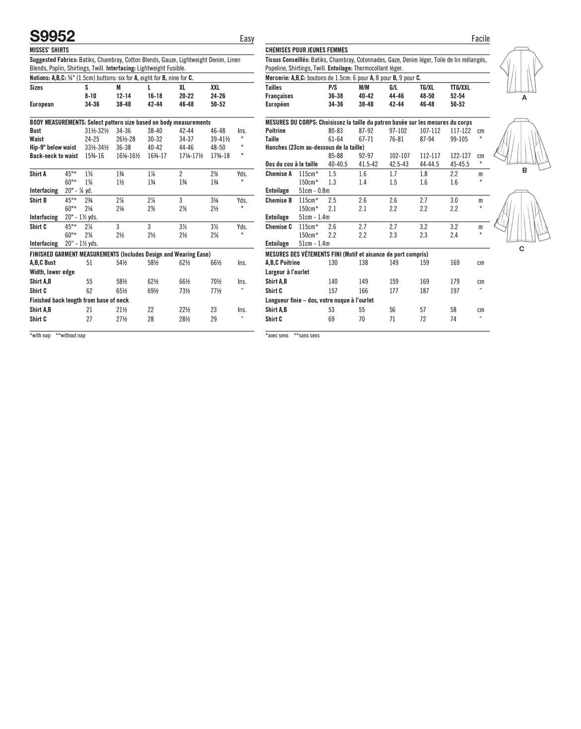 PDF-symönster - Simplicity 9952 - Blus Skjorta - Dam | Bild 3