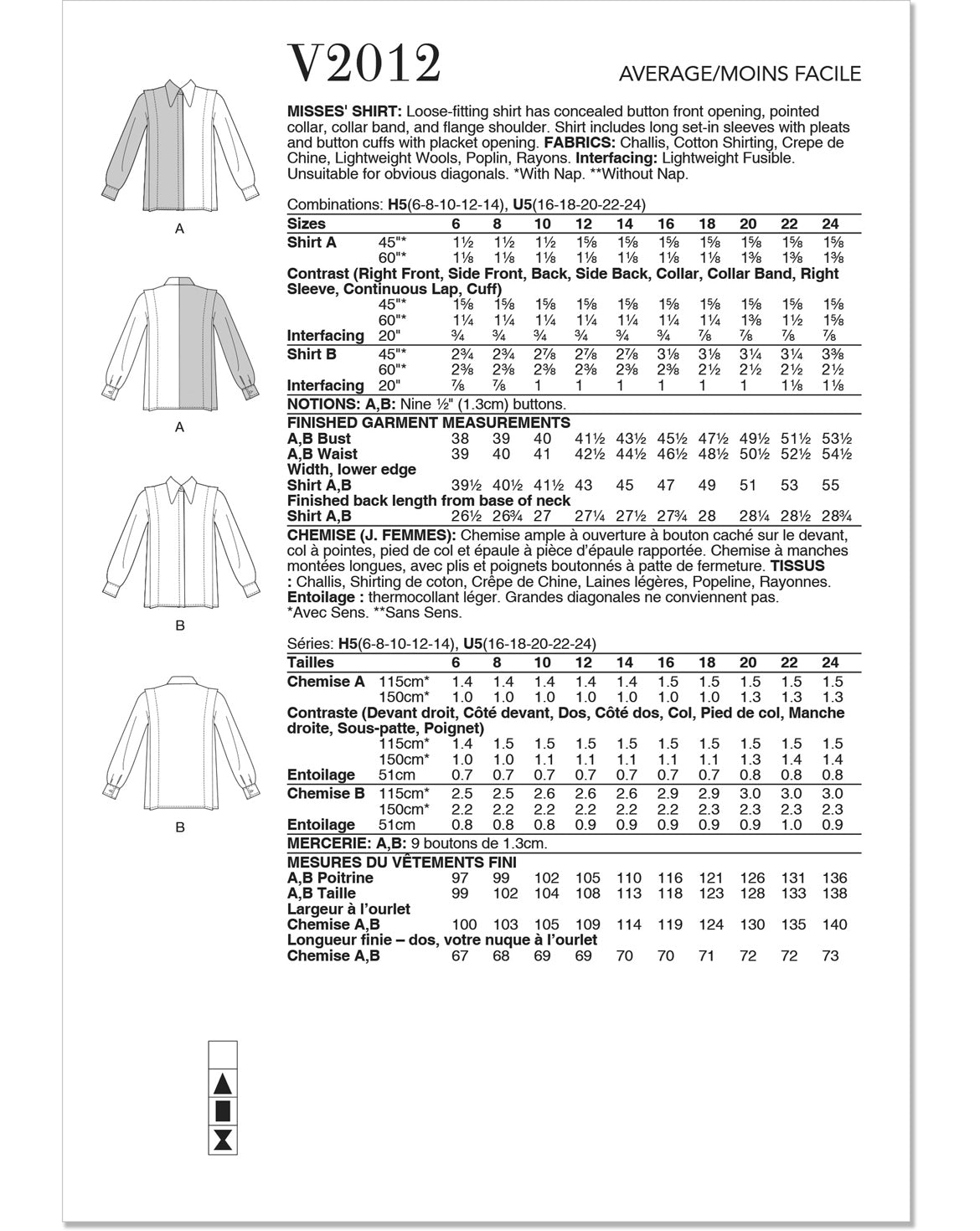 Symönster Vogue Patterns 2012 - Skjorta - Dam | Bild 5