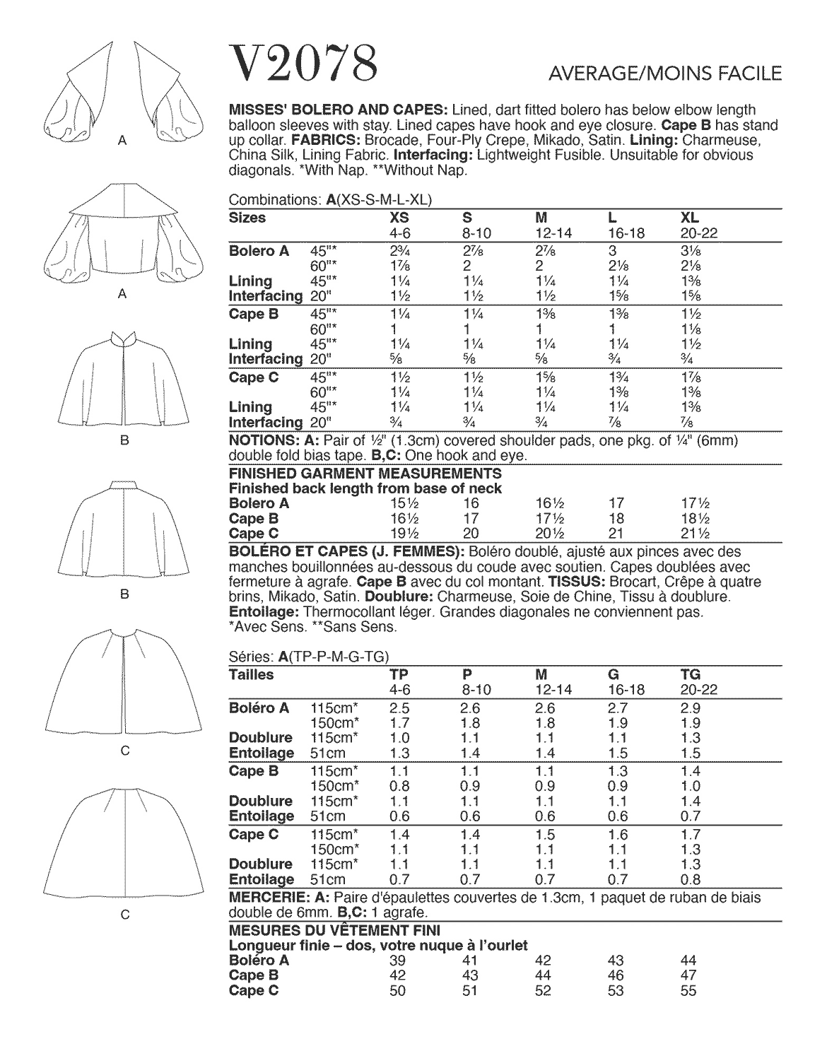 Symönster Vogue Patterns 2078 - Jacka Top - Dam - Högtid | Bild 4