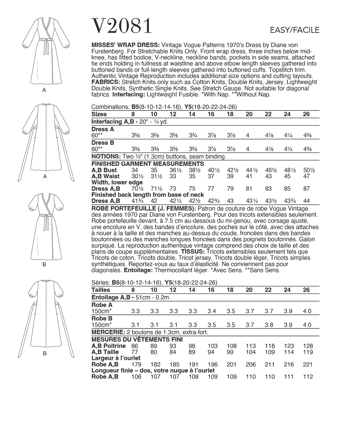 Symönster Vogue Patterns 2081 - Klänning Vintage - Dam | Bild 5