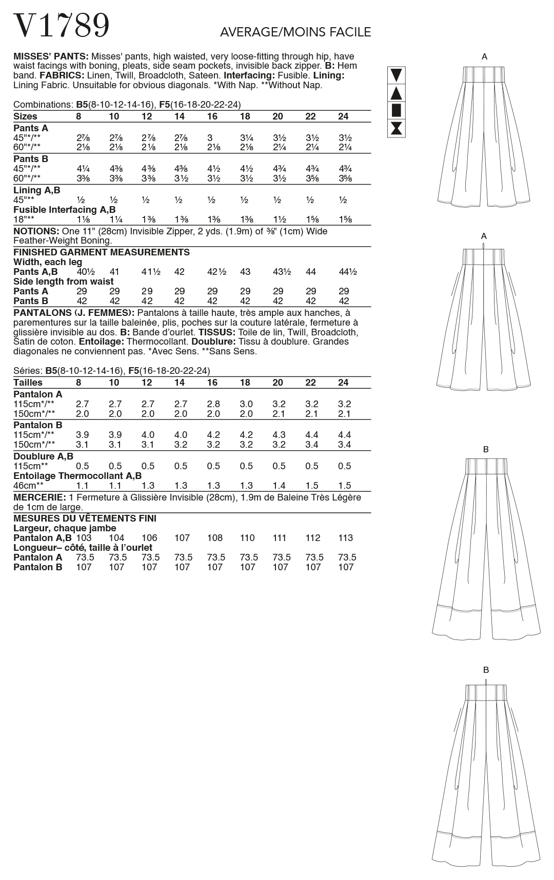 Symönster Vogue Patterns 1789 - Byxa - Dam | Bild 6