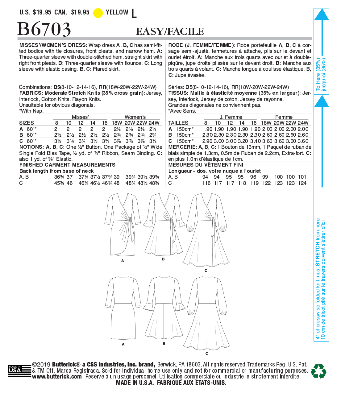 Symönster Butterick 6703 - Klännning - Dam | Bild 7