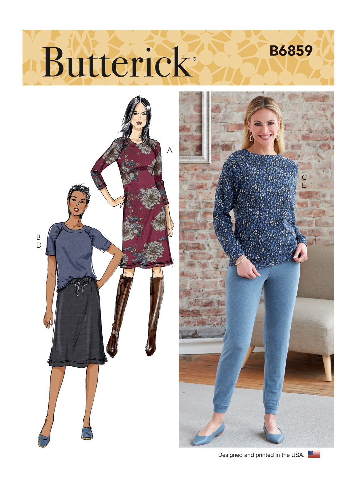 Symönster Butterick 6859 - Klänning Top Byxa Kjol Tröja - Dam | Bild 6