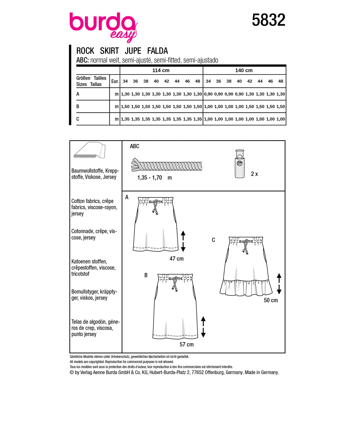 Symönster Burda 5832 - Kjol - Dam | Bild 4